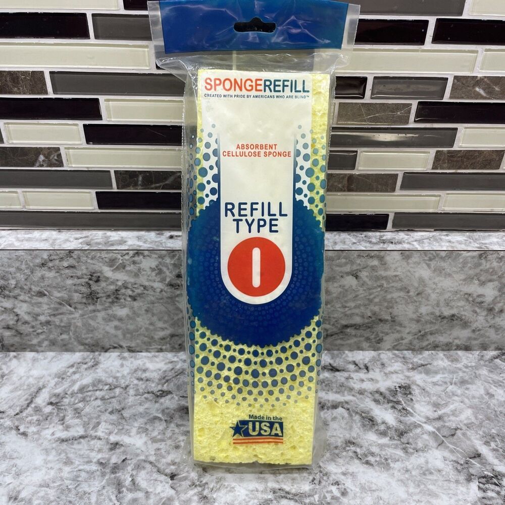 Sponge Mop REFILL TYPE I Yellow Cellulose Squeeze Head Butterfly Pad 9.5"x3" LCI